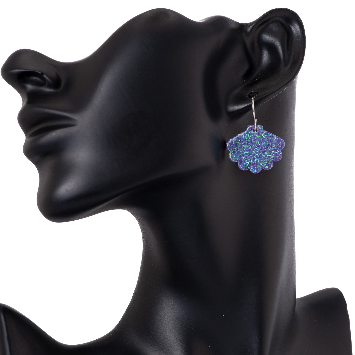 Nebula Blue Opal Sea Shell Earring