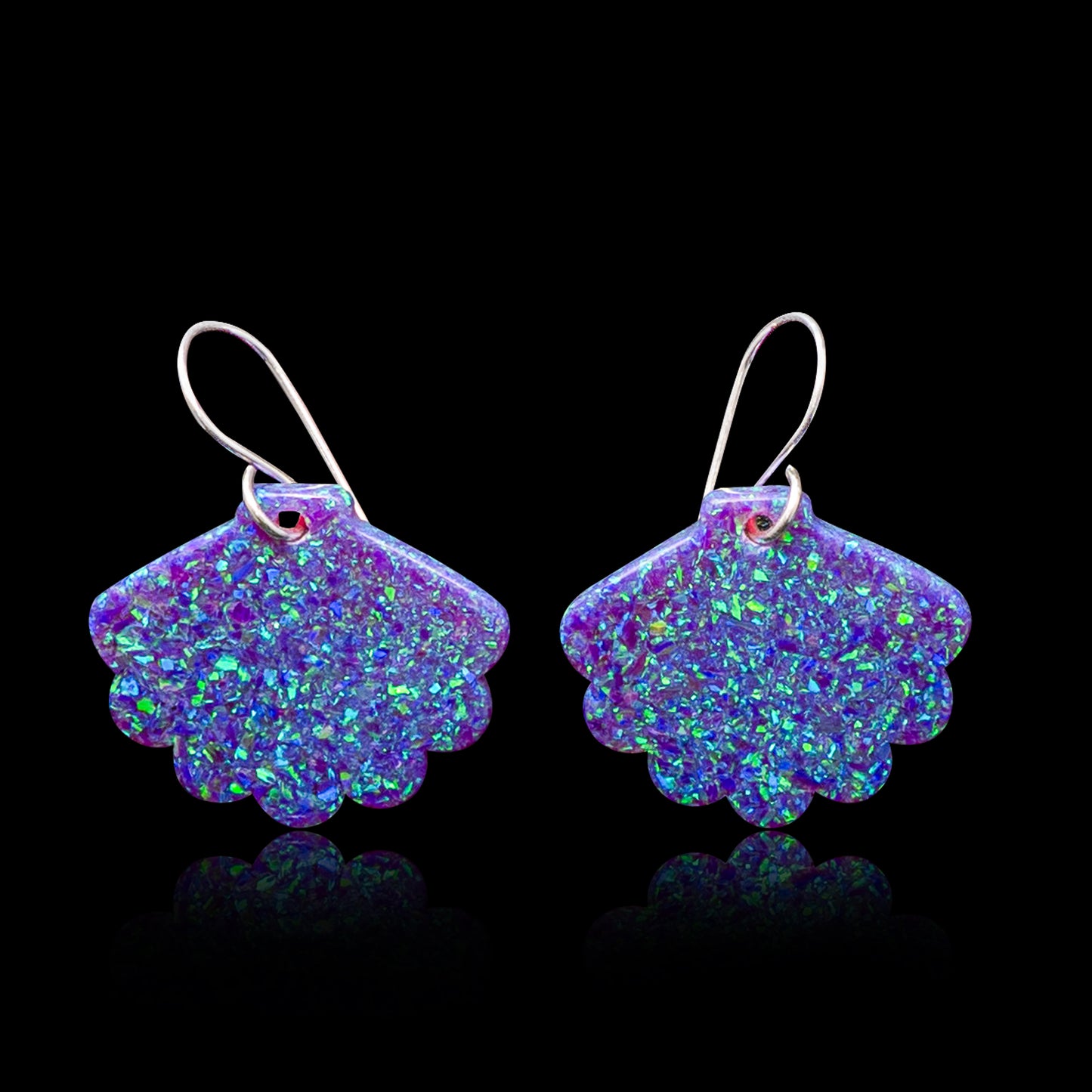 Nebula Blue Opal Sea Shell Earring