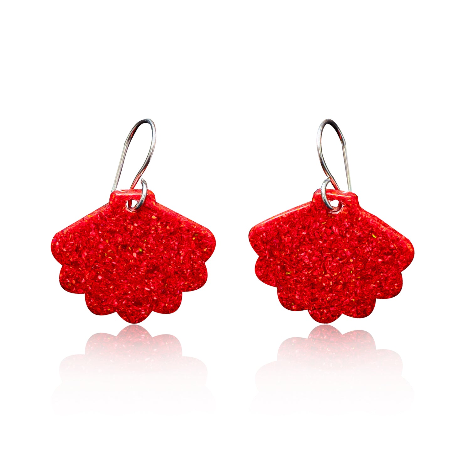 Red Opal Sea Shell Earring