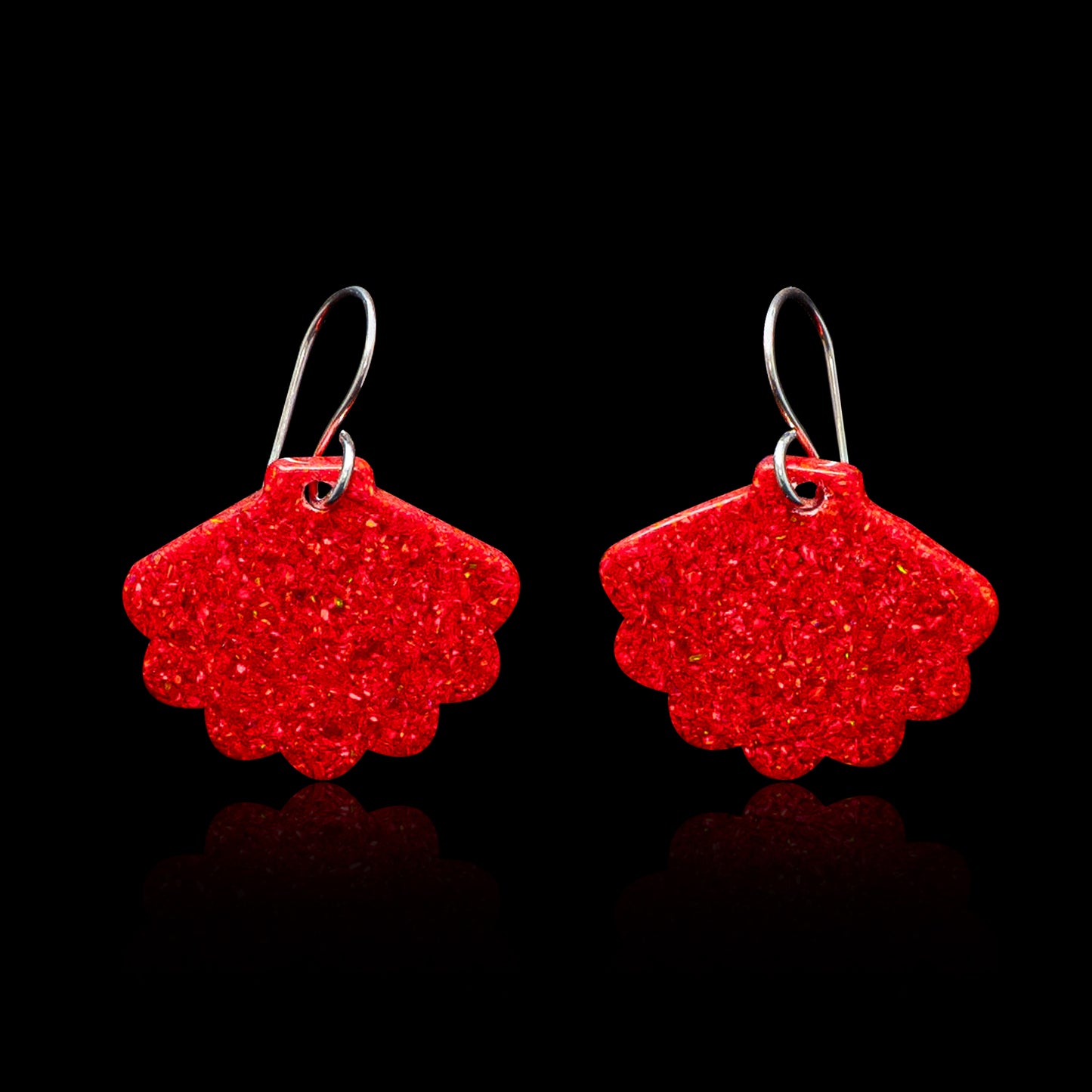 Red Opal Sea Shell Earring