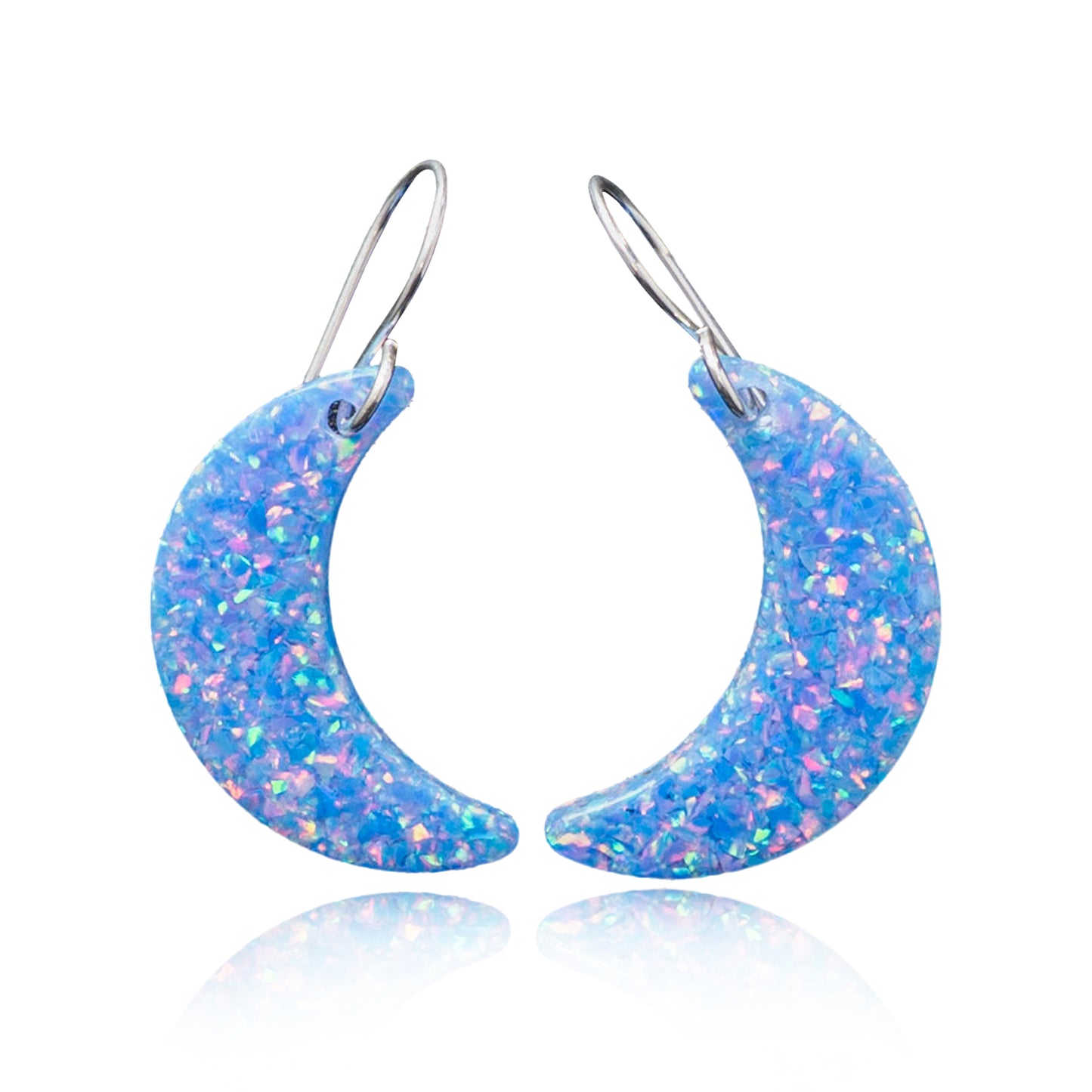 Bermuda Blue Opal Moon Earring