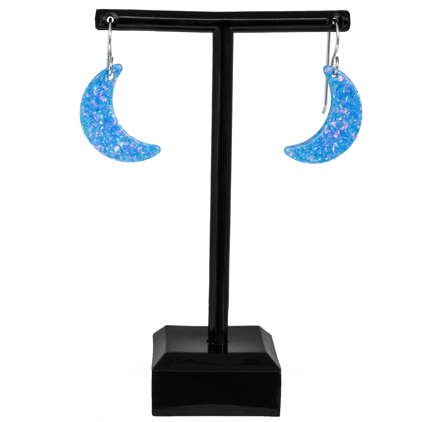 Bermuda Blue Opal Moon Earring