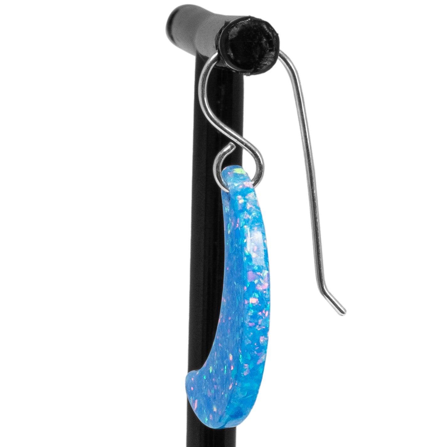 Bermuda Blue Opal Moon Earring
