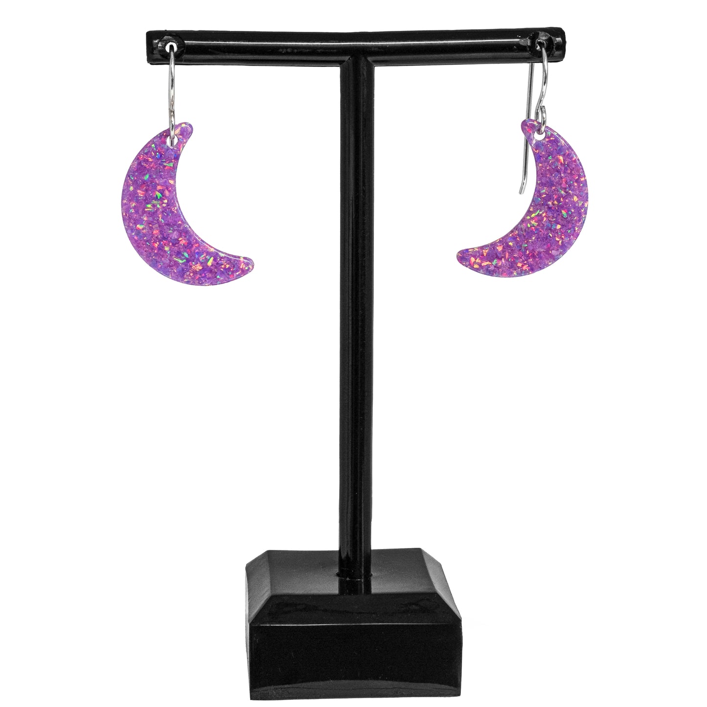 Purple Opal Moon Earring