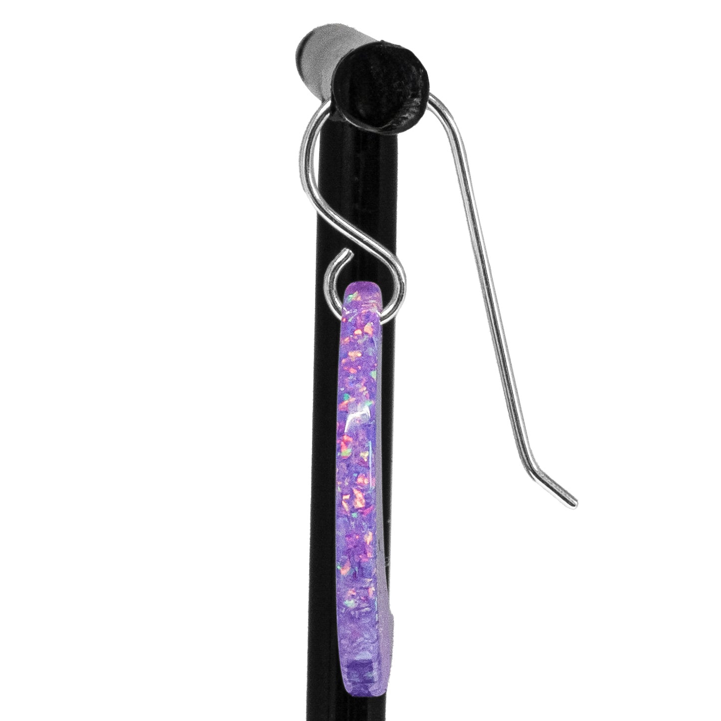Purple Opal Moon Earring