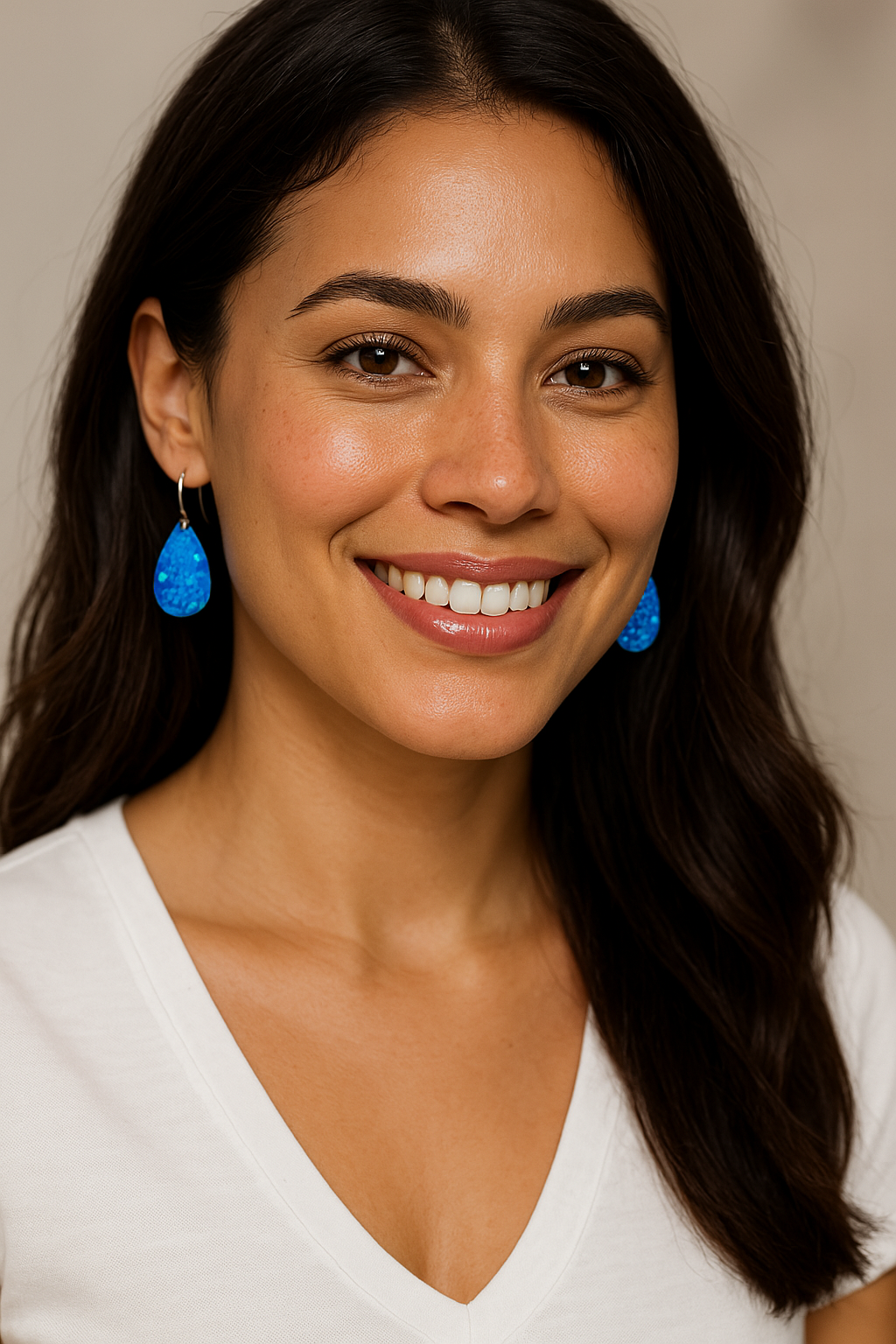 Blue Opal Teardrop Earring, Medium