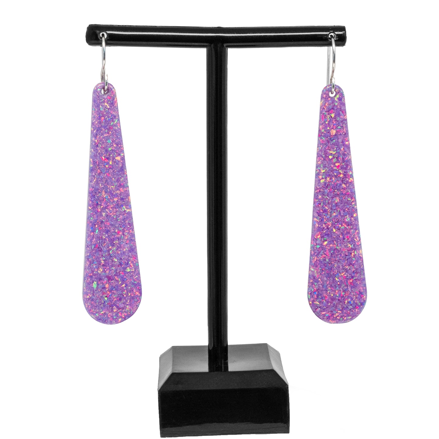Purple Opal Teardrop Earring, Long