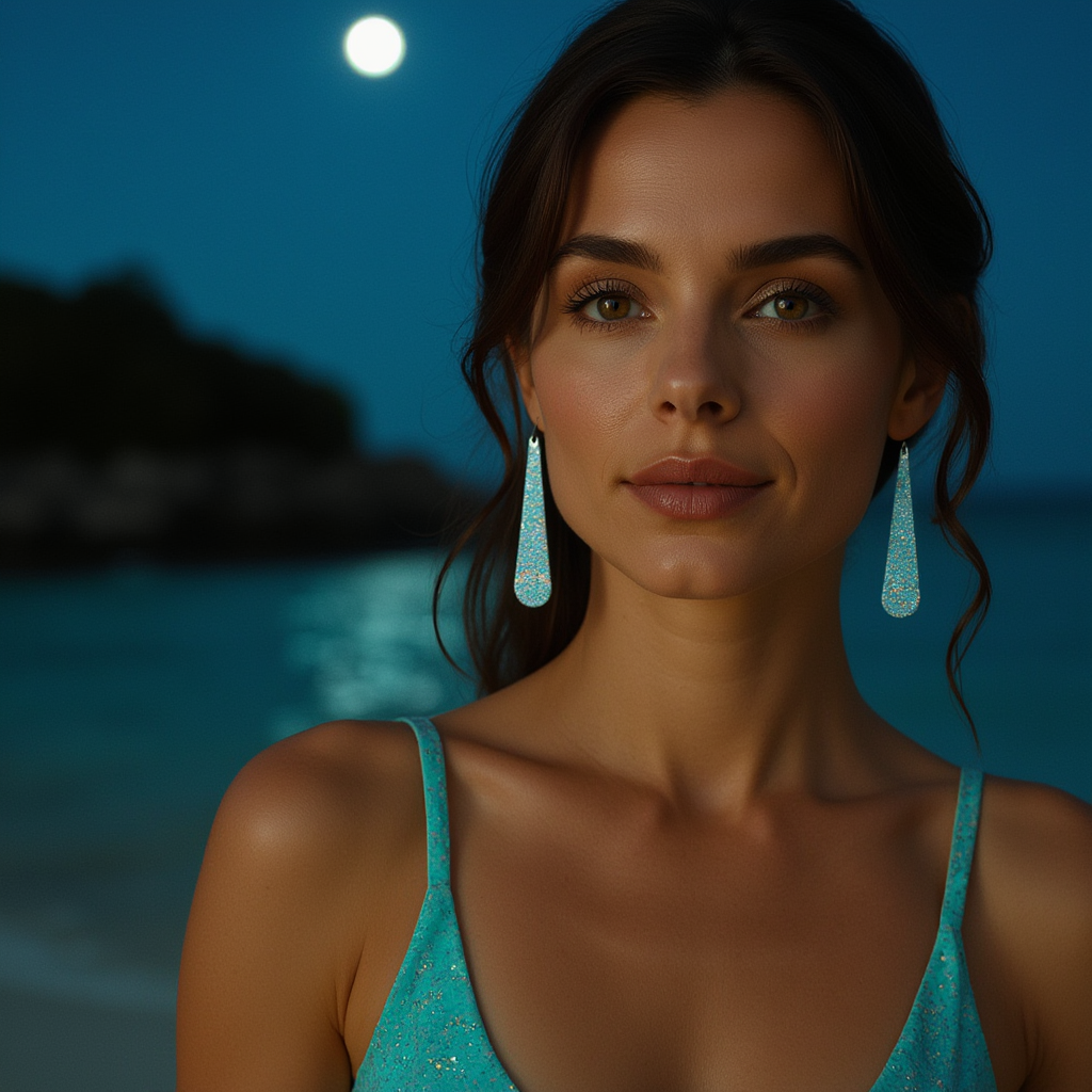 Aqua Opal Teardrop Earring, Long