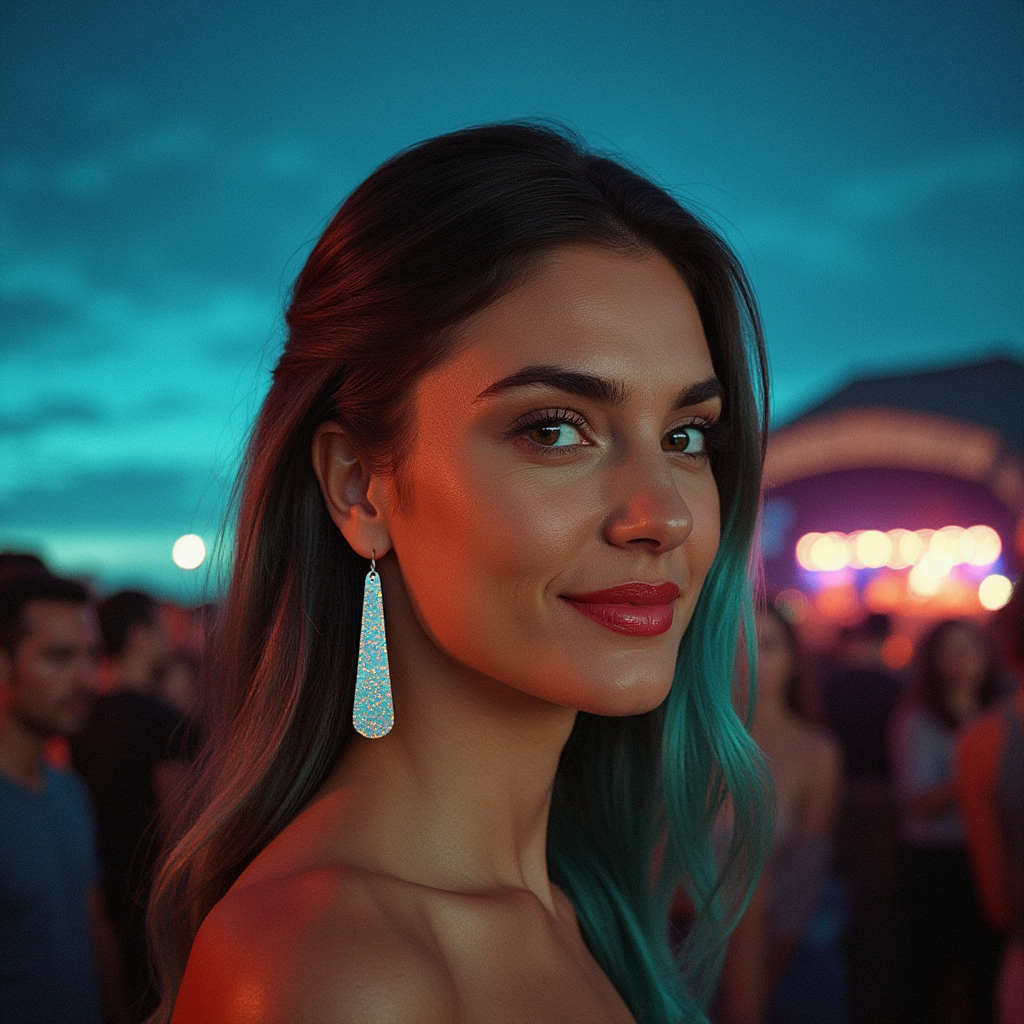 Aqua Opal Teardrop Earring, Long