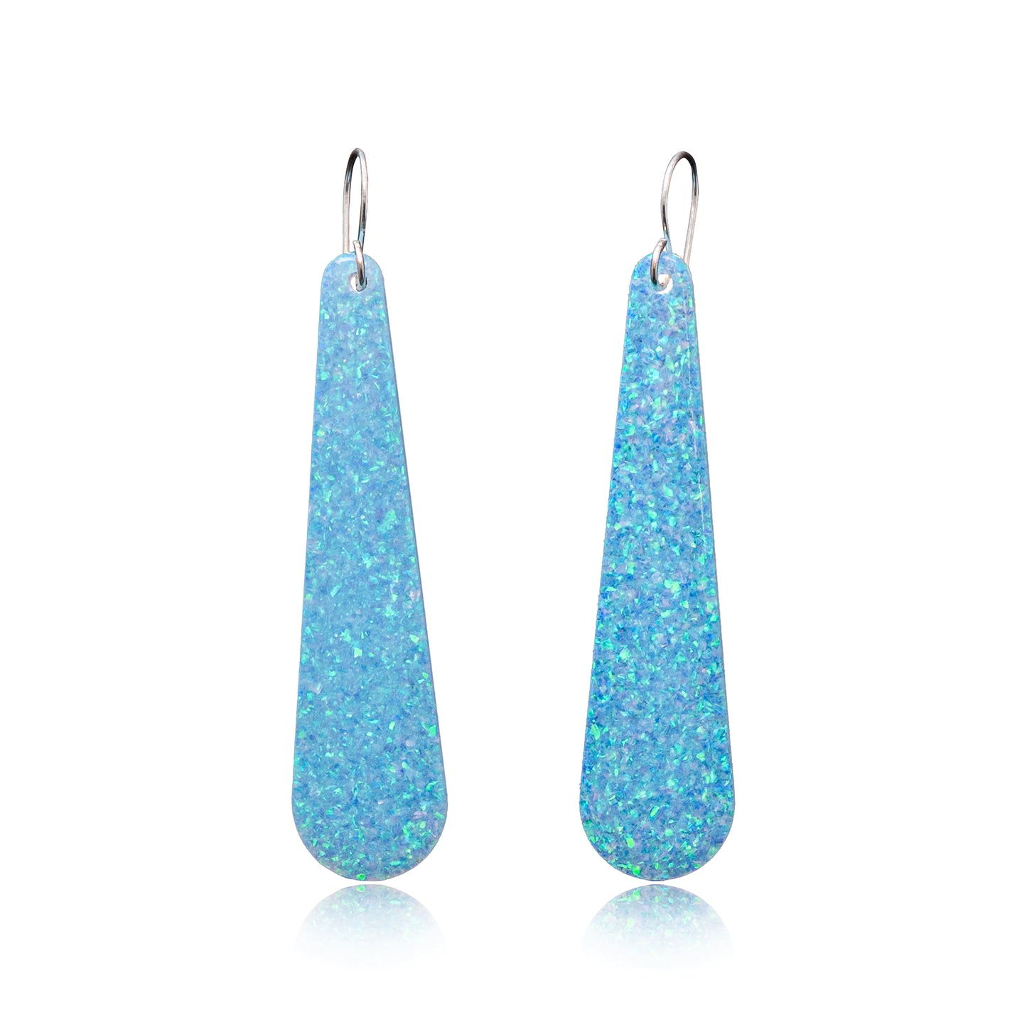 Serene Blue Opal Teardrop Earring, Long