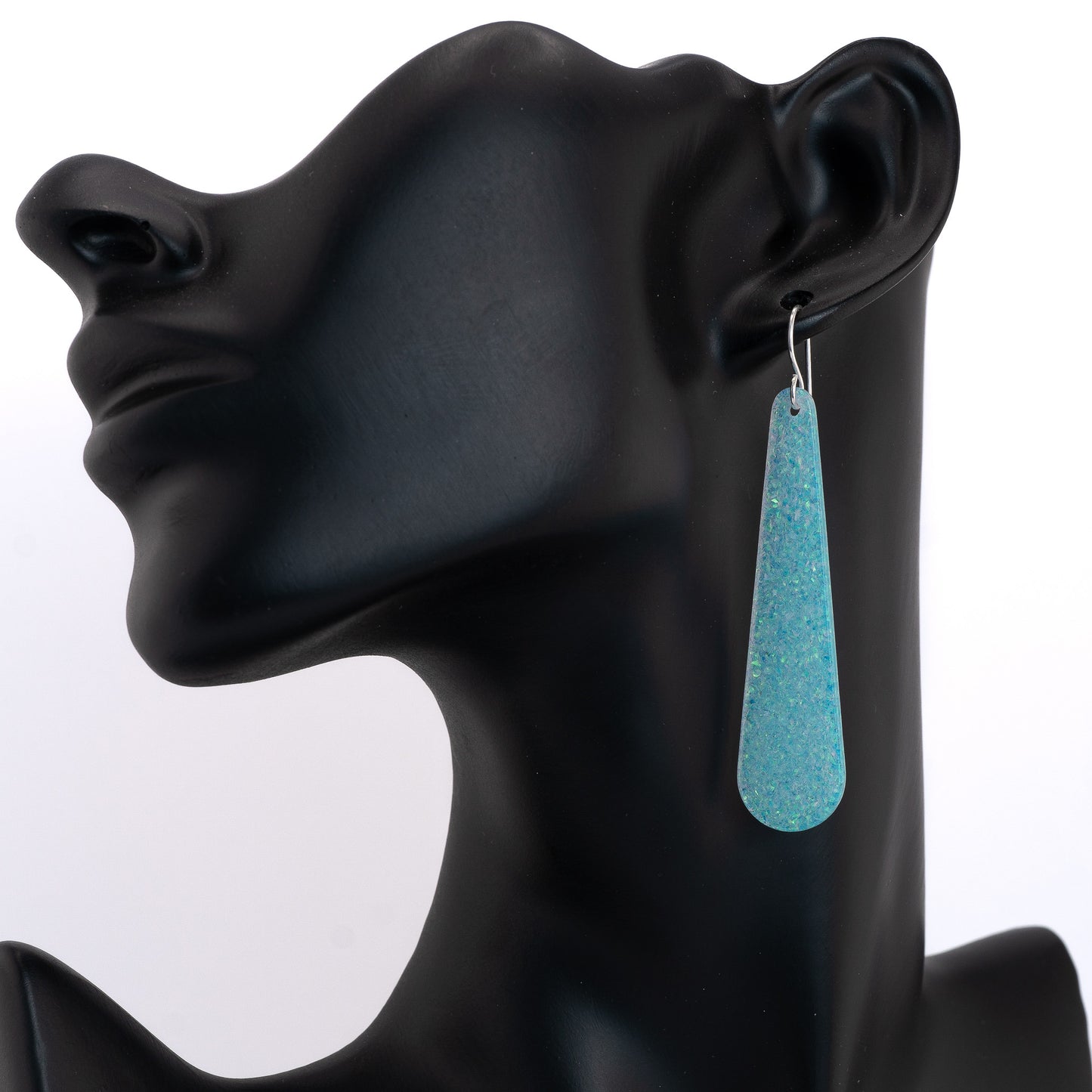 Serene Blue Opal Teardrop Earring, Long