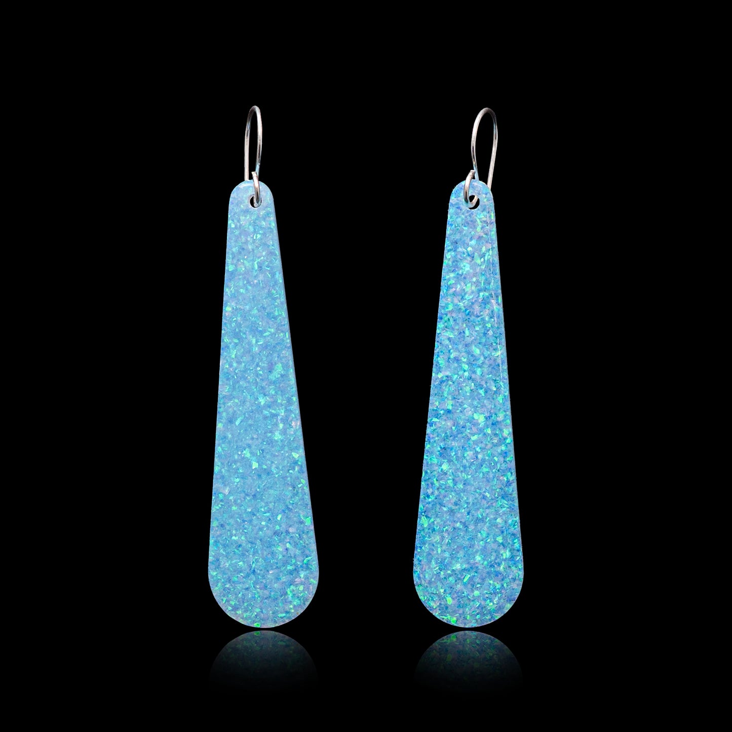 Serene Blue Opal Teardrop Earring, Long