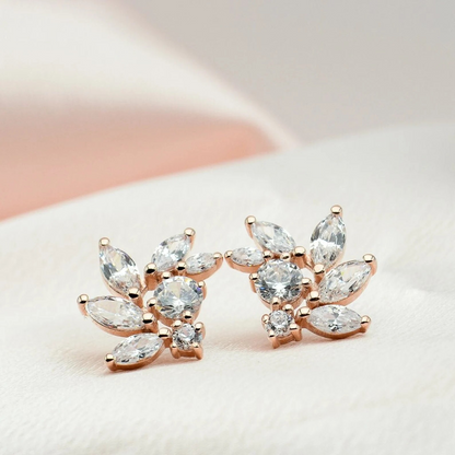 Rose Gold CZ Bridal Earrings