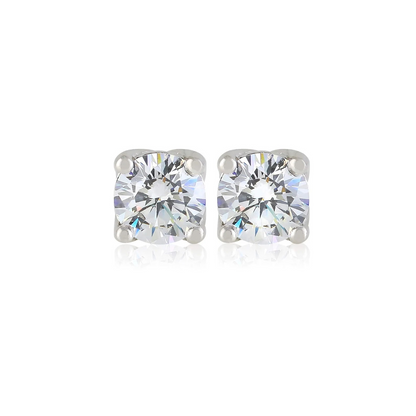 Silver Minimalist CZ Earrings