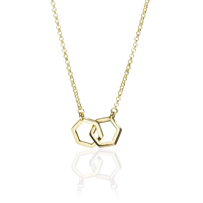 Gold Interlocking Hex Necklace