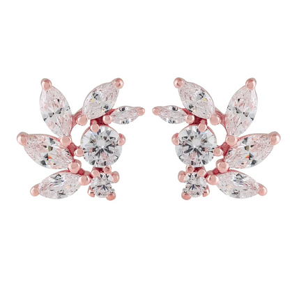 Rose Gold CZ Bridal Earrings