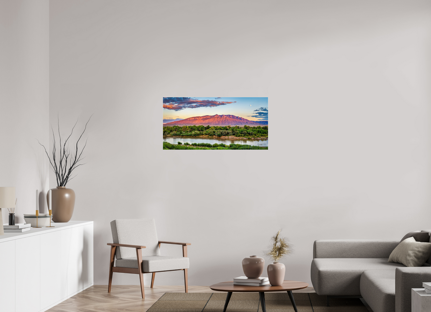 40 x 20″, Photo Print Under Acrylic Glass Sandia Sunset Over The Bosque