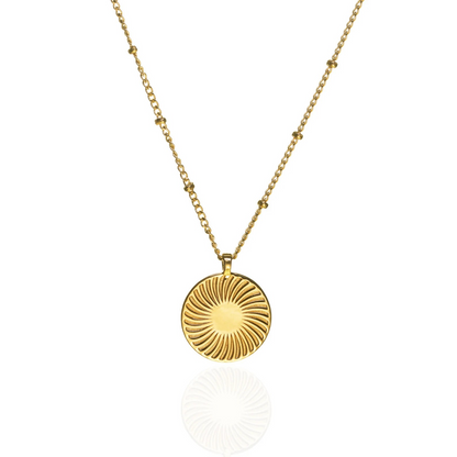 Gold Sunburst Pendant Necklace