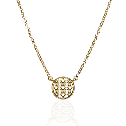 Gold Round Lace Filigree Necklace