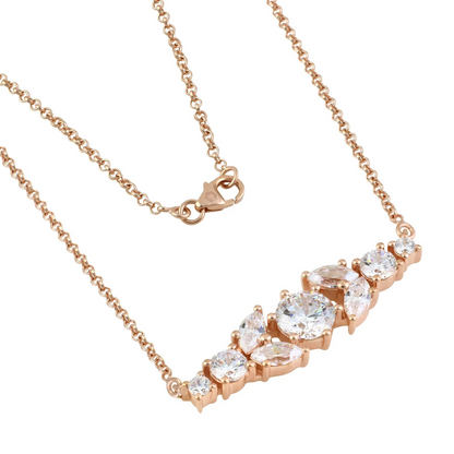 Rose Gold Crystal Bar Necklace