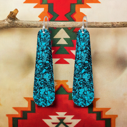 Turquoise Gibbsite Long Tear Drop Earrings