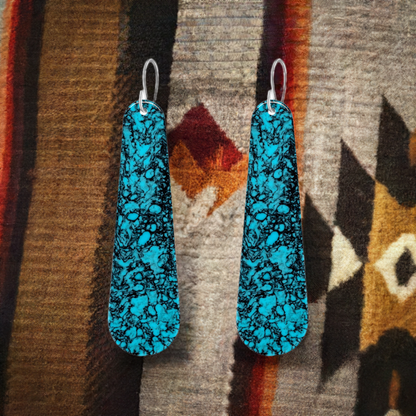 Turquoise Gibbsite Long Tear Drop Earrings