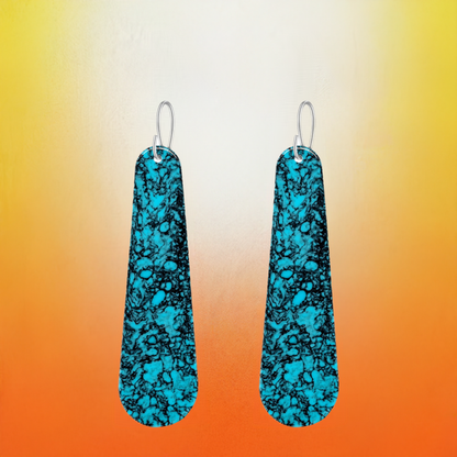 Turquoise Gibbsite Long Tear Drop Earrings