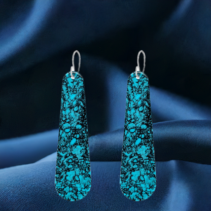 Turquoise Gibbsite Long Tear Drop Earrings