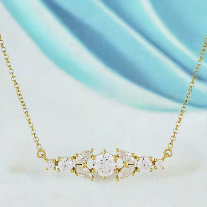 Gold Crystal Bar Necklace