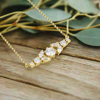 Gold Crystal Bar Necklace