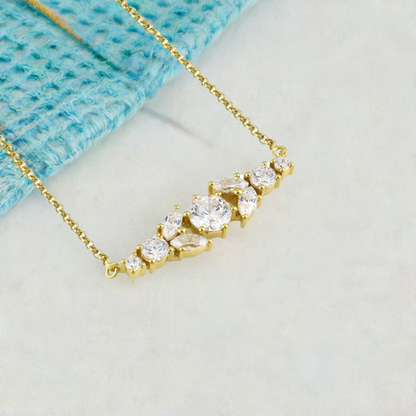 Gold Crystal Bar Necklace