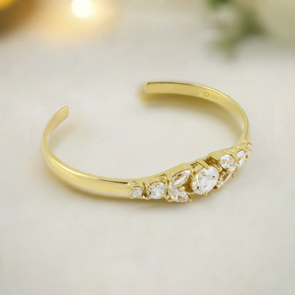 Gold Cuff Cubic Zirconia Marquise Bracelet