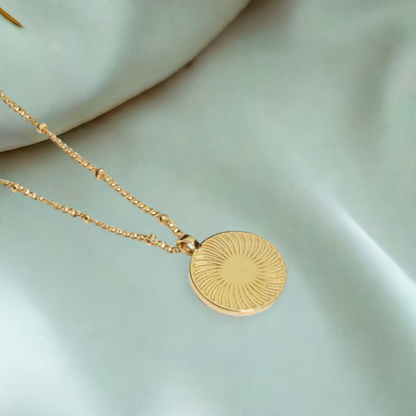 Gold Sunburst Pendant Necklace