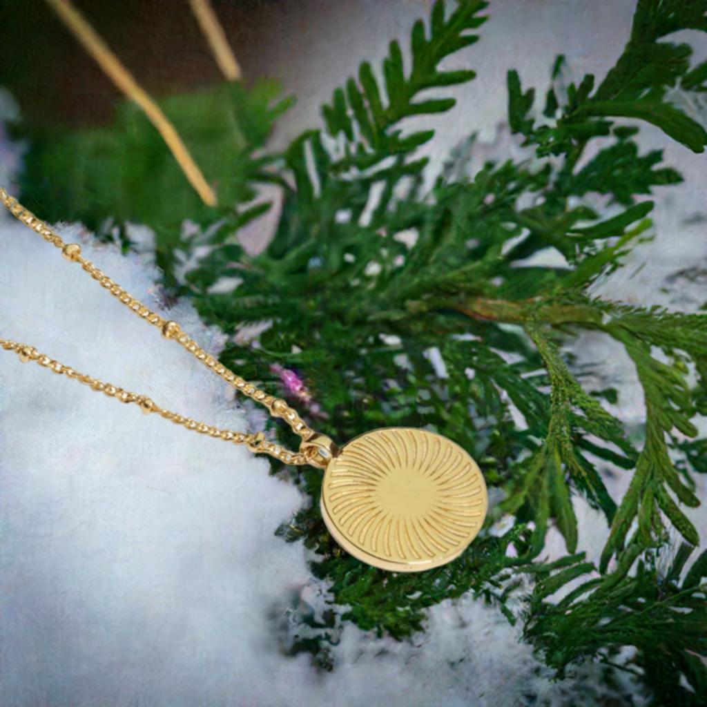 Gold Sunburst Pendant Necklace