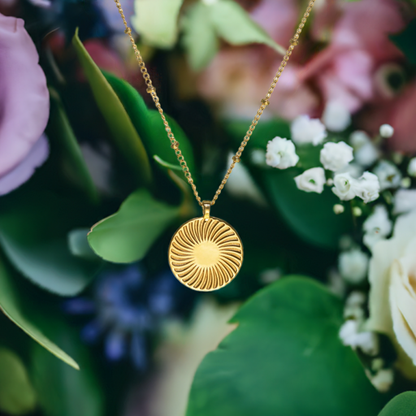 Gold Sunburst Pendant Necklace