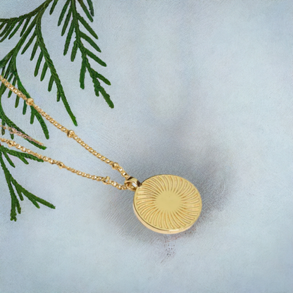 Gold Sunburst Pendant Necklace