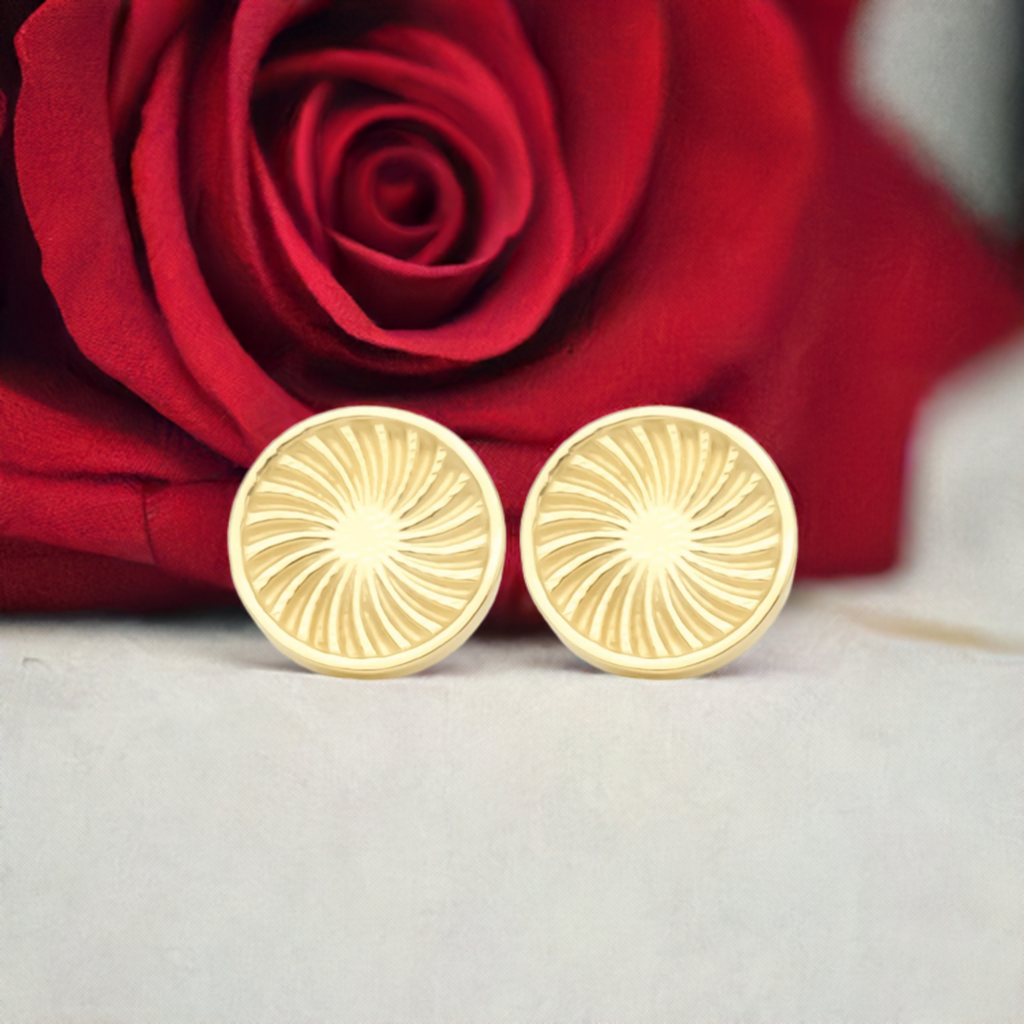 Gold Sunburst Stud Earrings