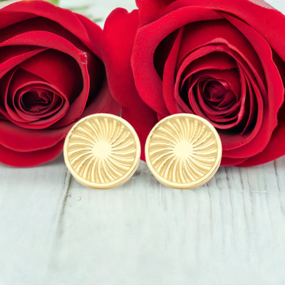 Gold Sunburst Stud Earrings