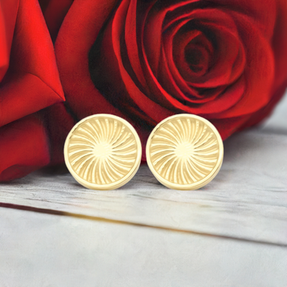 Gold Sunburst Stud Earrings