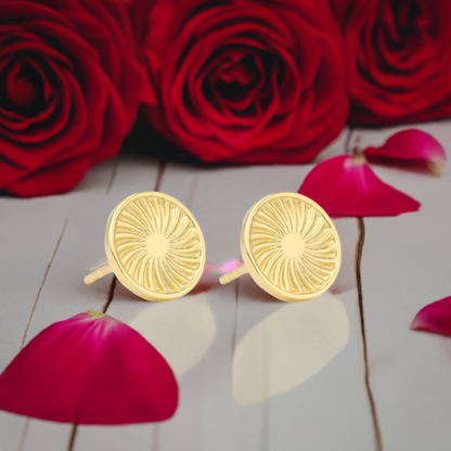 Gold Sunburst Stud Earrings