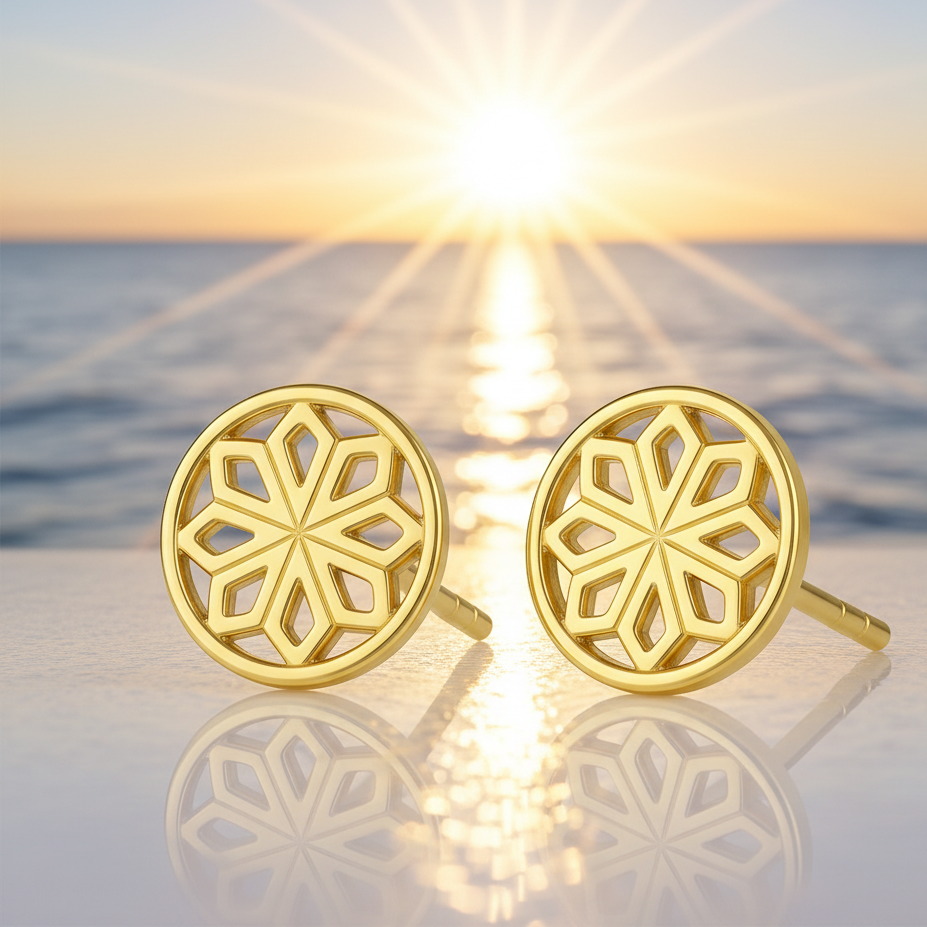 Gold Star Stud Earrings
