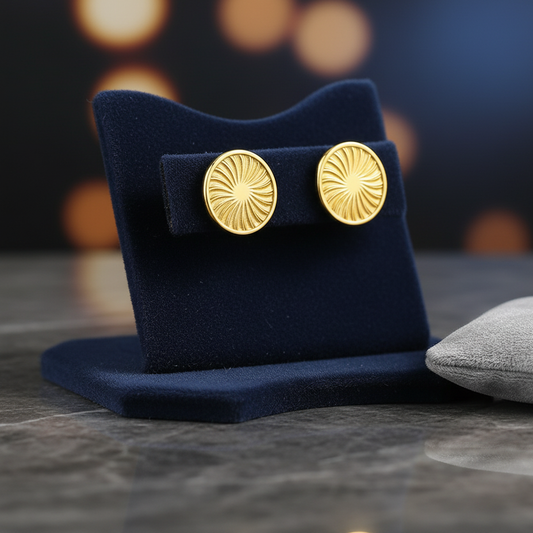 Gold Sunburst Stud Earrings