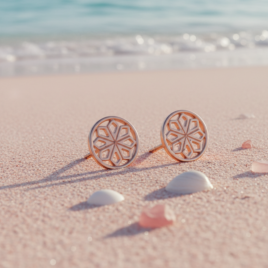 Rose Gold Star Stud Earrings