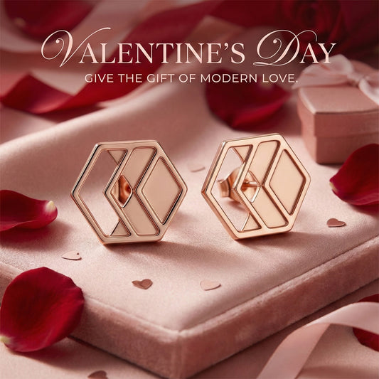 Rose Gold Chevron Stud Earrings