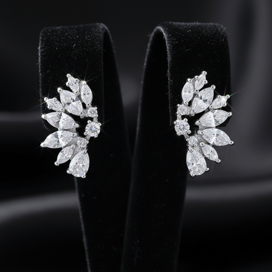 Sterling Silver CZ Wedding Earrings