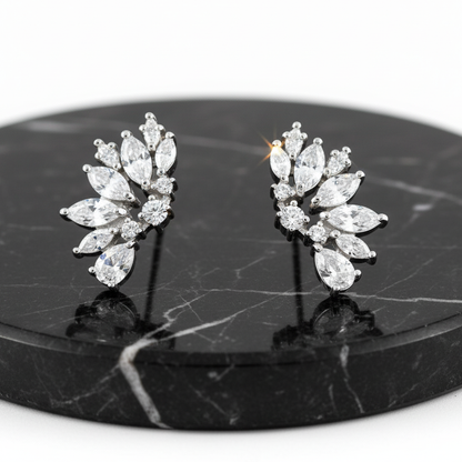 Sterling Silver CZ Wedding Earrings