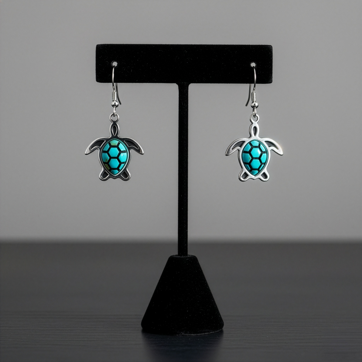 Sterling Silver Turquoise Sea Turtle Earrings