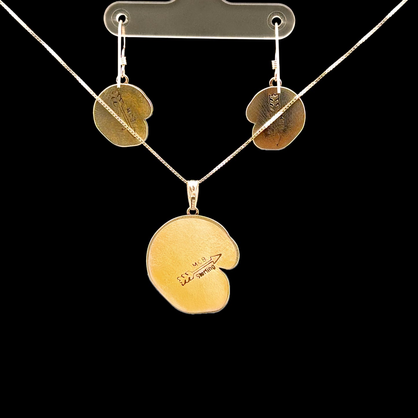 Sterling Silver Turquoise Eagle Pendant & Earrings Set