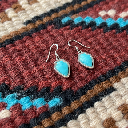 Sterling Silver Turquoise Arrowhead Dangle Earrings