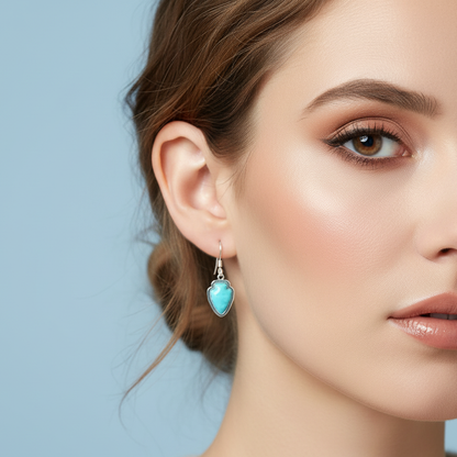 Sterling Silver Turquoise Arrowhead Dangle Earrings
